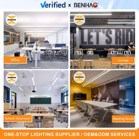 Rumore Assorbimento acustico Lampadario lineare a sospensione con striscia LED in alluminio sospeso montato collegabile